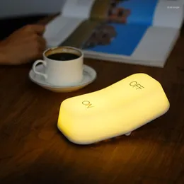 야간 조명 창조적 인 중력 센서 스위치 온-오프 LED 조명 조절 가능한 침대 옆 탁자 램프 어린이 선물 USB 충전식 2 모드