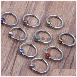 Nosringar Studs Ny design Circar Ring N21 Steel Mix 8 Colors 100st/Lot Body Piercing Smycken Hoop Drop Delivery Dhgarden Dhmk6