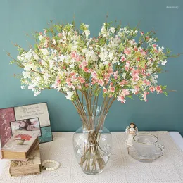 Kwiaty dekoracyjne 1PC Pearl Plum Pojedyncza gałąź sztuczny kwiat domowy salon studiuj ozdoby dekoracyjne na dziedziniec