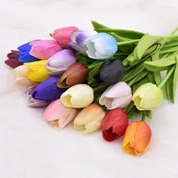 Dekorative Blumen 5/10 Stück Tulpen-Kunstblumen, fühlen sich echt an, weißer PU-Blumenstrauß für Hochzeit, Party, Dekoration, Zuhause, Zimmer, Garten, Dekoration, Zubehör