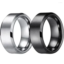 Wedding Rings Simple Black Fashion Men Ring Stainless Steel Charm Glossy Engagement Band Unisex Jewelry Birthday Gift
