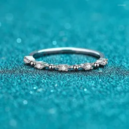 Anelli a grappolo Test di diamanti reali superato Taglio eccellente 0,1 Micro D Colore Anello di moissanite naturale Argento femminile 925 Gioielli di fidanzamento