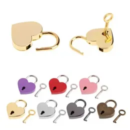 Heart Shape Vintage Metal Mini Padlock Small Bag Suitcase Luggage Box Diary Book Key Lock With Key FY5463 tt0218