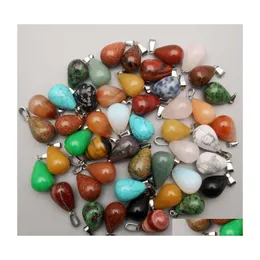 H￤nge halsband chakra reiki healing crystal waterdrop pendants opal turkoise sten rosa kvarts diy smycken g￶r mode sier d dh0tv