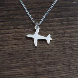 Pendant Necklaces Sanlan 1pcs Drop Tiny Airplane Necklace Plane Travel Jewelry