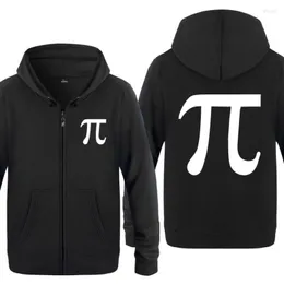 Herrtröjor klassiska matematik vetenskap pi brev kreativa män 2023 fleece dragkedja cardigans hooded tröjor