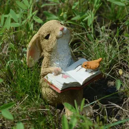 Objetos decorativos Figuras Coleção cotidiana Decorações de Páscoa para casa Cute Rabbit Miniatura Ornamentos de fada do jardim de fadas 230217