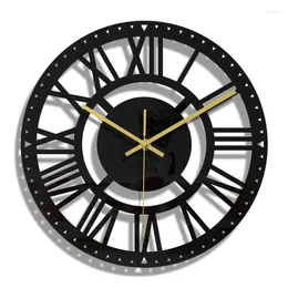 벽시계 11.8 인치 로마 숫자 아크릴 시계 비 복막 쿼츠 거실 가정 장식 시계