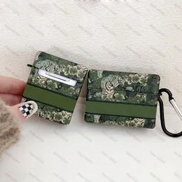 Forest Tiger Print Earphone Case Designer Ear Phone Falls för AirPods Max Pro 3 2 1 Gröna hörlurar Case Air Pods Hörlurar Tillbehör