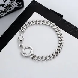 925 STERLING Gümüş Bilezik Unisex Tasarımcı Bilezikler Lüks Cool Boy G Moda Erkek Kadın Erkekler Zincir Hediye Çift Bilezikleri 164hl