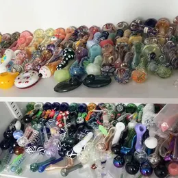 Manufacture Hookahs Many kinds of Beautifully Colorful Handcrafted Bubbler Glass Smoking Hand Pipes Dry Herb Tobacco Spoon Pipe Dab Rigs Mini Bong