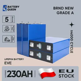 BATTERYQUEEN 230AH BATTERI CELL LIFEPO4 3.2V Uppladdningsbar djup cykel Power Bank för Solar ess 48V 24V 12V 3KW 5KW 10KW EU -lager