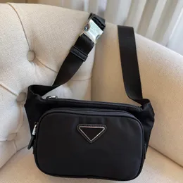 Erkek kadın bel çantası, komik çanta çapraz vücut çantası, katı siyah naylon omuz çantası Postacı çantası askılı çanta
