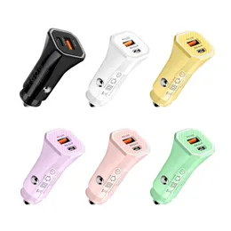 Carregador USB de carro 12W PD 5V 2.4A Charging r￡pido QC 3.0 Carregador Fast