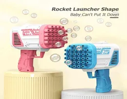Kids Bazooka Bubble Machine 32 Holes Gatling Electric Soap Bubble Macking Toys for Outdoor Summer Children Boys Girls Bath Toys Y29560673