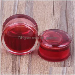 Plugs Tunnels F86 New Come Liquid Red Blood Ear Piercing 60Pcs Mix 616Mm Body Jewelry Plug Drop Delivery Dhgarden Dhkza