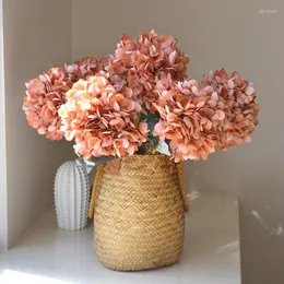 Kwiaty dekoracyjne styl retro gałąź hortensji 53 cm wielka głowa sztuczny kwiat jedwabny jedwabny bukiet dom dekada weselny ozdoby ogrodowe