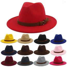 Beralar Ayarlanabilir Fedora Şapkası Nefes Alabaç Men Kemer Toka Vintage Style Geniş Brim Sahte Deri Kayış