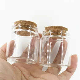 Storage Bottles Jars 12 Pcs/lot 47*50mm 50ml Glass Bottle Stopper Glass Jars Spicy Storage Cork Containers Dragees storage Jars Vials Test Tube 230217