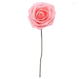 Fiori decorativi 10 pezzi fiori artificiali schiuma rosa matrimonio damigella d'onore bouquet da sposa decorazioni per feste rosa chiaro