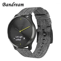 Canvas Nylon Watchband для Garmin Vivoactive 4 4S Venu Luxe Style Vivomove 3 3S HR Quick Release Strap Watch Band12371
