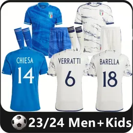 2023 italien fotbollströjor Italia 23 24 Fans version maglie da calcio VERRATTI CHIESA GNONTO fotbollströja T LORENZO PINAMONTI POLITANO GRIFO barn kit uniform S-4XL