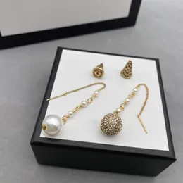 Pearl Designer Charm Earrings for Women Ice Cream Style Diamond Letter Love Fashion Style Earring Jewelry Supply linkA