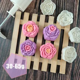 Bakning Mögel Mid-Autumn Festival 30-65G Mooncake Mold 3D Rose Flower Stamp Cake Mold Cutter Bakning Tillbehör Handpress Moon Pastry Mold 230217