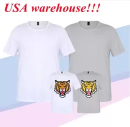 DHL sublima￧￣o em branco camiseta transfer￪ncia de calor camisa branca cor cinza colorido poli￩ster com manga de gola manga roupes bb0218