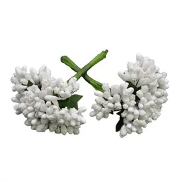 Decorative Flowers Wreaths 12Pcs/lot Handcraft Artificial Flowers Stamen Sugar Wedding Party Decoration DIY Wreath Gift Box Scrapbooking Cheap Fake Flowers