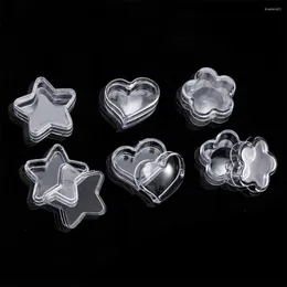 Nail Art Kits 5 Style Plastic Box For Storage Decoration Accessory Heart-Shaped Transparent Empty Container Rhinestone Bead Display Case