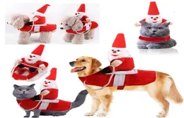 زي الكلاب ملابس الحيوانات الأليفة ملابس عيد الميلاد مضحك سانتا كلوز ركوب الخيل معدات الدور دور كيتي هريرة Cosplay Supply1440576