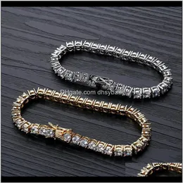 Drop Delivery 2021 Designer Hip Hop Jewelry Men Diamond Tennis Bracelet Iced Out Bling Bangles Love Luxury Charm Bracelets Pour Ho265K