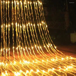 Stringhe 3X2M 6X3M 3X6M LED Cascata Luce di Natale Outdoor Meteor Shower Rain String Wedding Party Curtain Ghiacciolo Ghirlanda