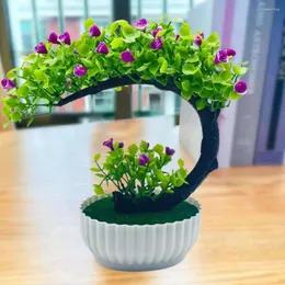 Flores decorativas Bonsai Artificial Bonsai Plástico Plástico Colorfast Desktop Flor Falsa para sala Faux