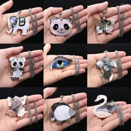 Anhänger Halsketten Natürliche Muschel Tier Abalone Weiß Spleißen Cartoon Brosche Halskette Charme Für DIY Schmuck Zubehör Geschenk