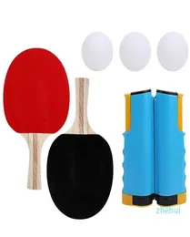 2021 NEW Portable Table Tennis Net Racket Set 170CM Telescopic Ping Pong Net Rack With 1Pair Table Tennis Paddle 3PCS Balls Kit6376713