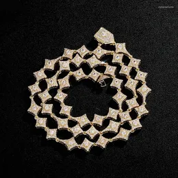 Цепи Hip Hop 3a Cz Stone Paved Bling Out Star Shape Link Chain Ожерелье для мужчин Женщины ювелирные украшения для мужчин.
