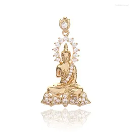 Pendentif Colliers De Haute Qualité Délicat Zircon Lotus Assis Bouddha Collier Pour Hommes Femmes Bouddhiste Amulette Prière Bijoux Accessoires