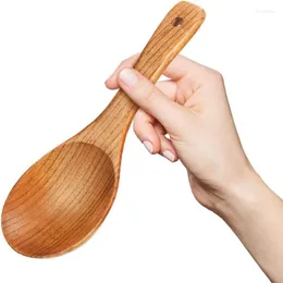 Set di stoviglie 4 cucchiai di legno da 21,5 cm Padella per riso in legno Versatile cucchiaio da portata Cottura antiaderente resistente al calore