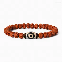 가닥 레트로 치유 자연 티베트 Dzi Agates Bracelets Buddha Vajra Bodhi Tiger Eye Lucky Women Rudraksha Jewelry