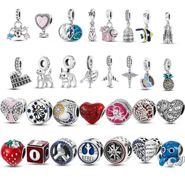 Den nya populära 925 Sterling Silver Designer Original Pandora Angel Mother Family Heart Serie av glänsande pärlor Charmarmband Kvinnor gör-det-själv smycken