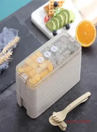 Pudełka bento naturalne słomki pszenne lunch ekologiczny pojemnik na żywność plastikowy stół stołowy mikrofalowy lunchbox Portable Bentobox Rice 11008588518