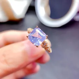 Anelli a grappolo Febbraio Birthstone Lavender Ametista Anello Sterling Sier Women Engagement Wedding Jewelry per regalo