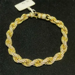 Pass Diamond Tester 12mm Full Moissanite Mens Cuban Chain Necklace Silver VVS Moissanite Diamond Chain Cuban Link Rope Chain