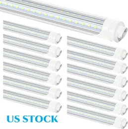 R17D/HO 8FT LED tube Bulbs shop light t8-(12 Pack) Rotate V Shape, 5000K Daylight 72W, 7200LM, 110W Equivalent F96T12, Clear Cover, T8/T10/T12 Replacement, Ballast Bypass US