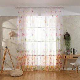 Vorhang-Vorhänge, Schmetterlinge, Voile-Vorhänge, Trennwand, Fenster-Drape-Panel, transparent, romantisch, für Wohnzimmer-Vorhänge