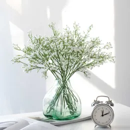 Flores decorativas grinaldas 90 cabeças 52 cm bebês respiração flores artificiais plástico gypsophila diy buquês florais arranjo para decoração de casa de casamento t230217