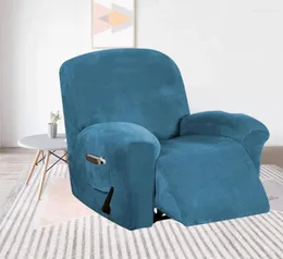 Tampas de cadeira de cor sólida Reclinner Sofá Capa Velvet Lounge Armchair Slipcover Stretch Epick