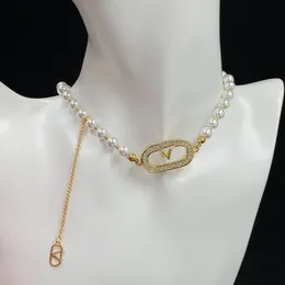 2023 Luxury Fashion Necklace Designer 925 Silverpläterad rostfritt stål Letter Pendant Halsband Kvinnor